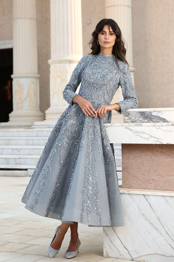 Embroidered Evening Dress