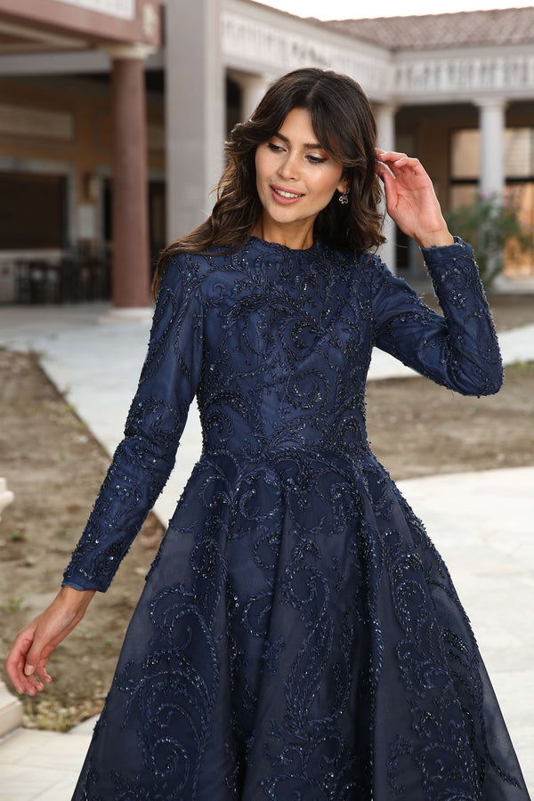 Embroidered Evening Dress