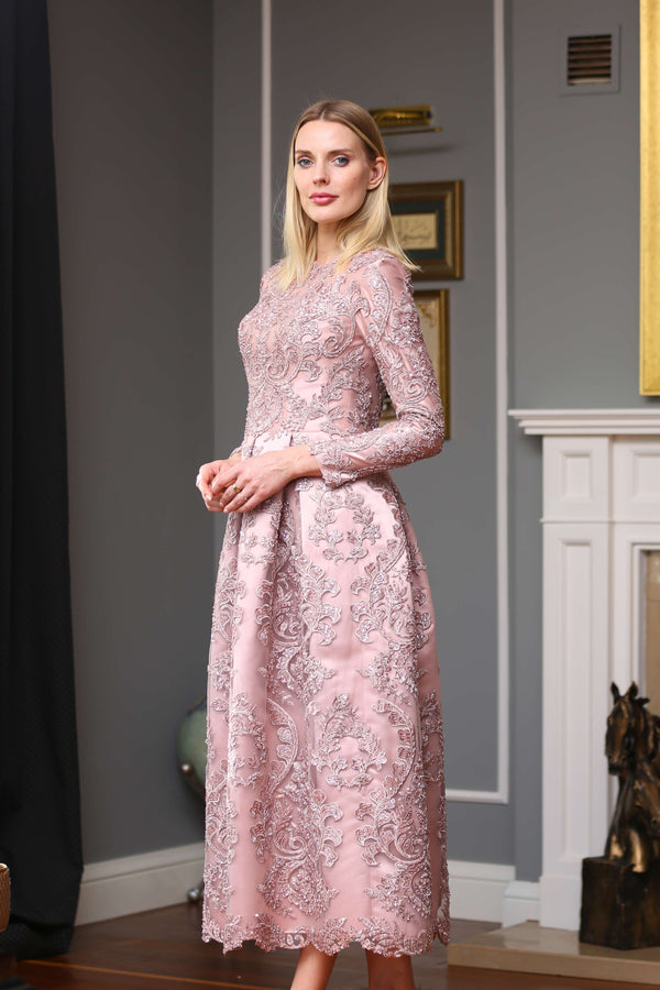 Powder Pink Elegant Evening Dress