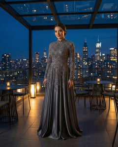 Embroidered Evening Dress
