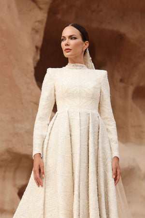 A-Line Modest Wedding Dress