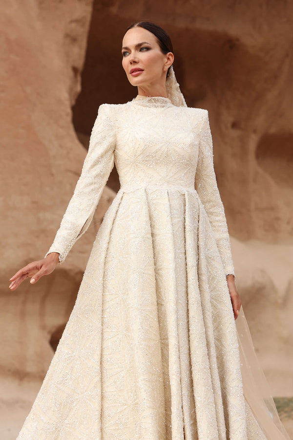 A-Line Modest Wedding Dress