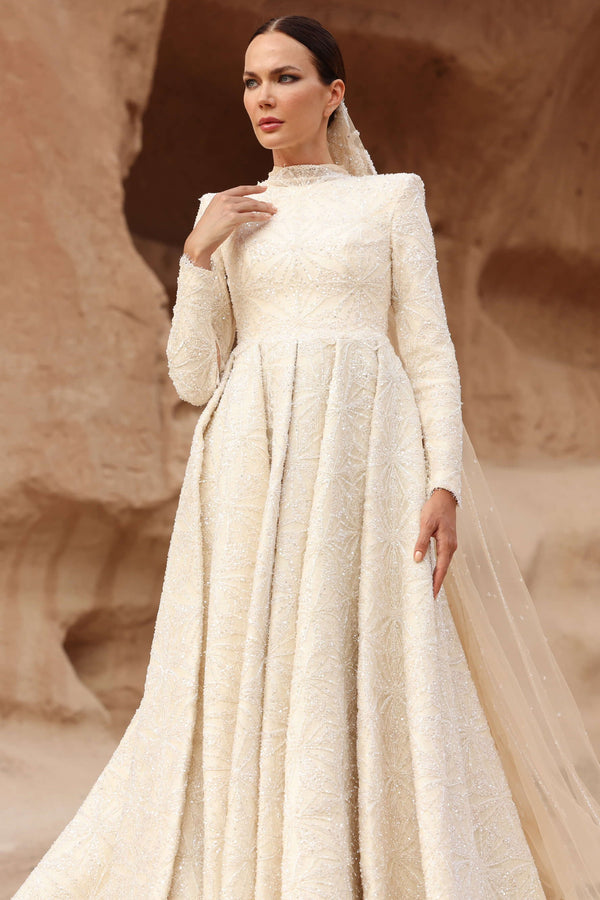 A-Line Modest Wedding Dress