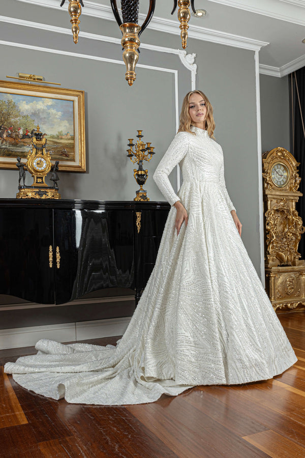 A-line Modest Wedding Dress