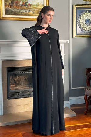 Abaya with Shiny Bead Embroidery