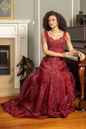 Burgundy Engagement Dress