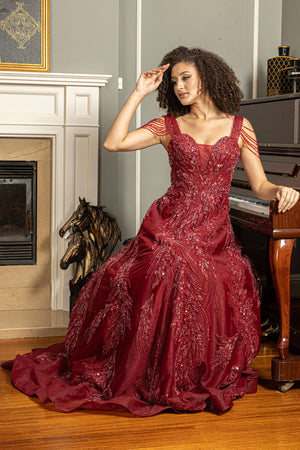 Burgundy Engagement Dress