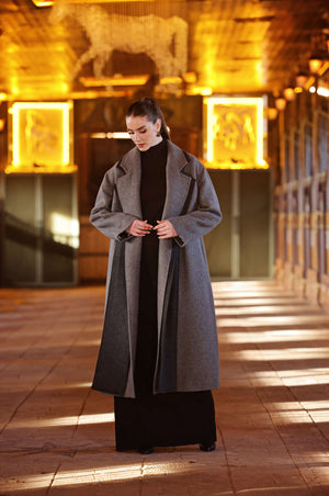 Double Collar Wool Coat