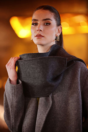 Double Collar Wool Coat