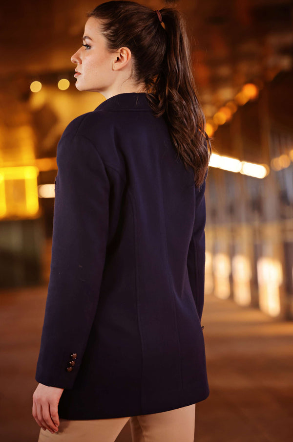 Navy Blue Cashmere Blazer