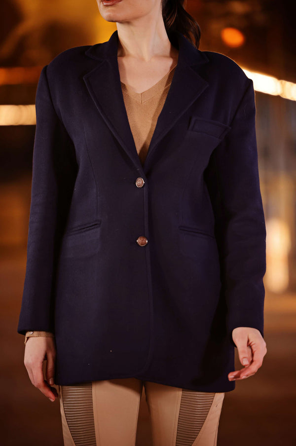 Navy Blue Cashmere Blazer