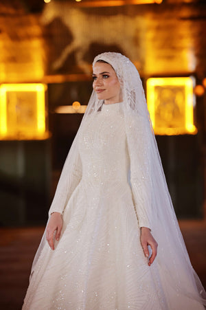 A-line Modest Wedding Dress
