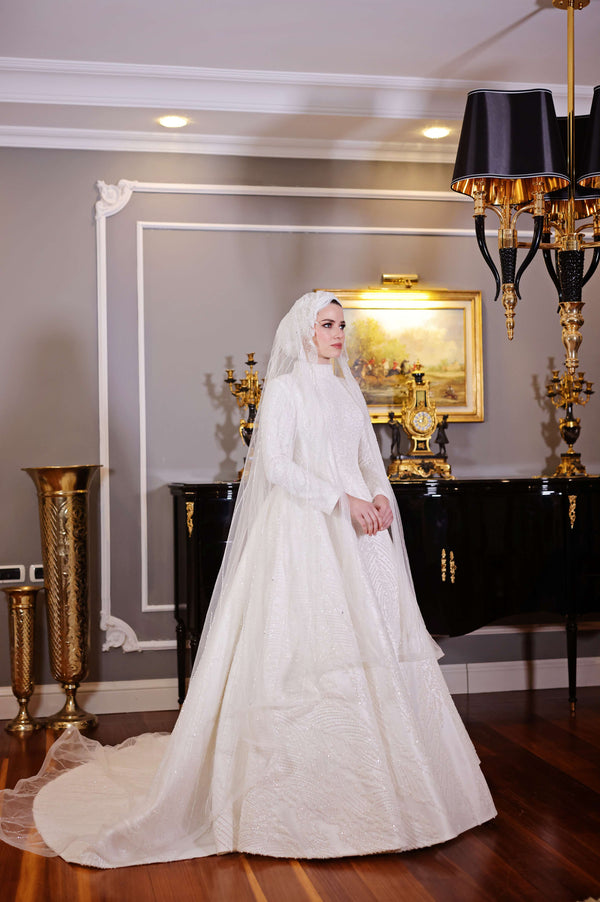 A-line Modest Wedding Dress