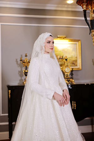 A-line Modest Wedding Dress