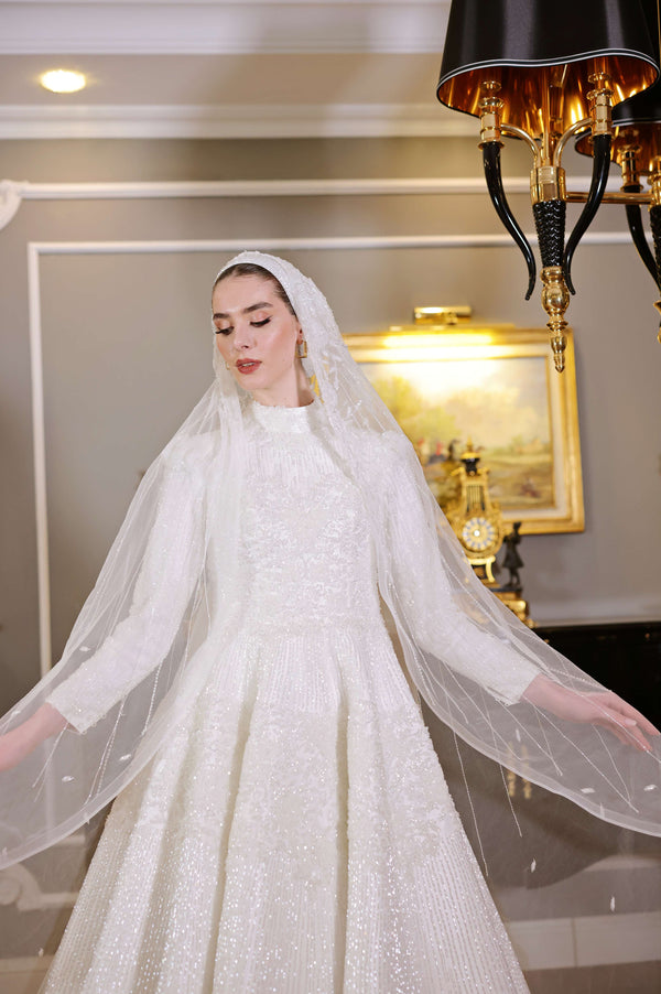 A-line Modest Wedding Dress