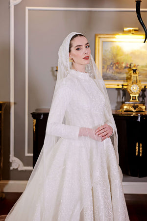 A-line Modest Wedding Dress