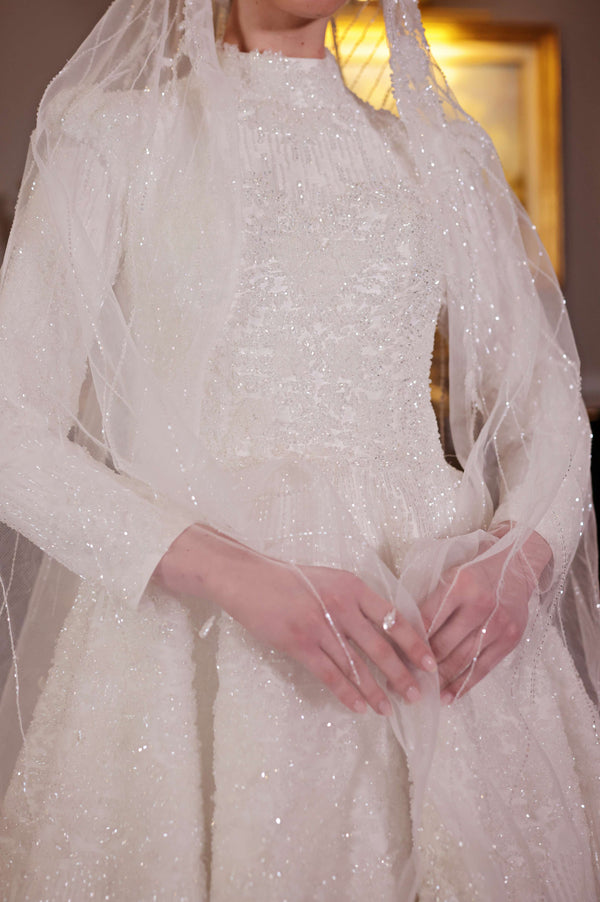 A-line Modest Wedding Dress