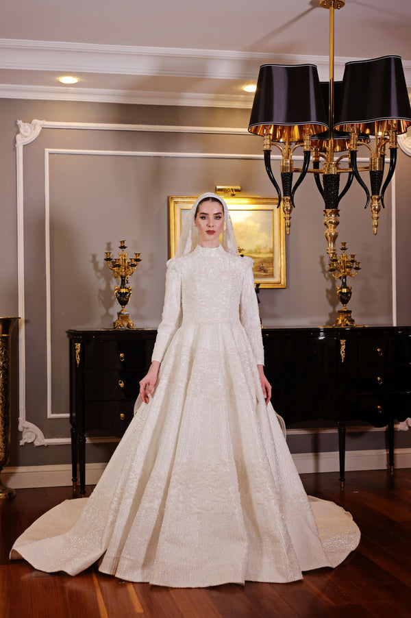 A-line Modest Wedding Dress