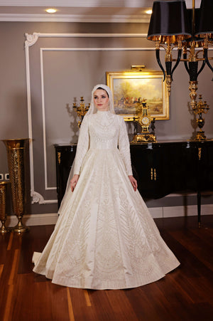 A-line Modest Wedding Dress