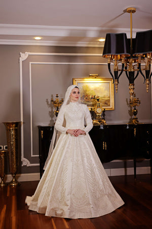 A-line Modest Wedding Dress