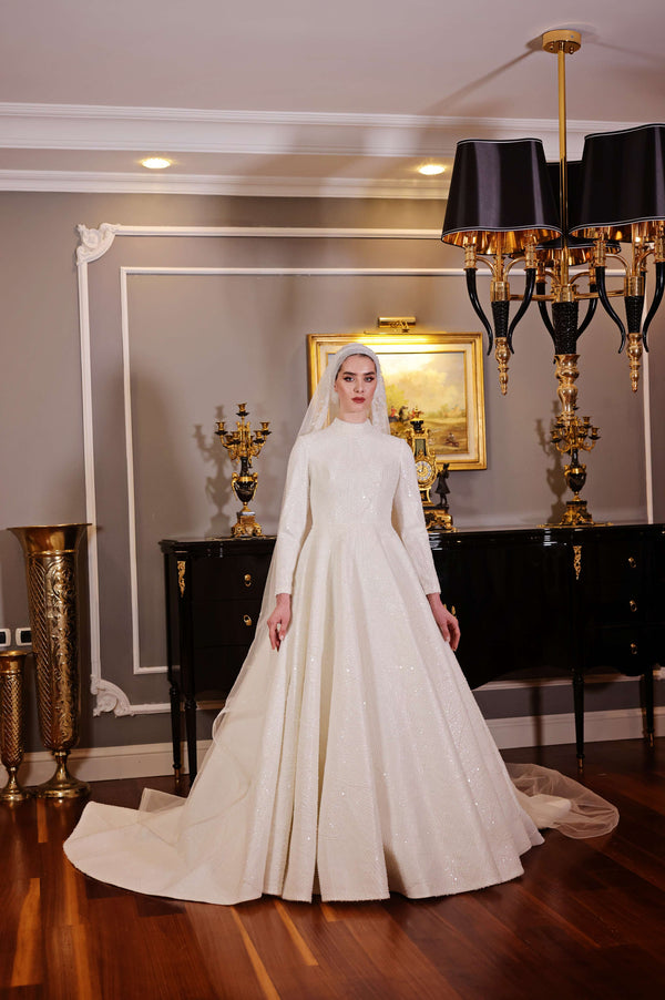 A-line Modest Wedding Dress