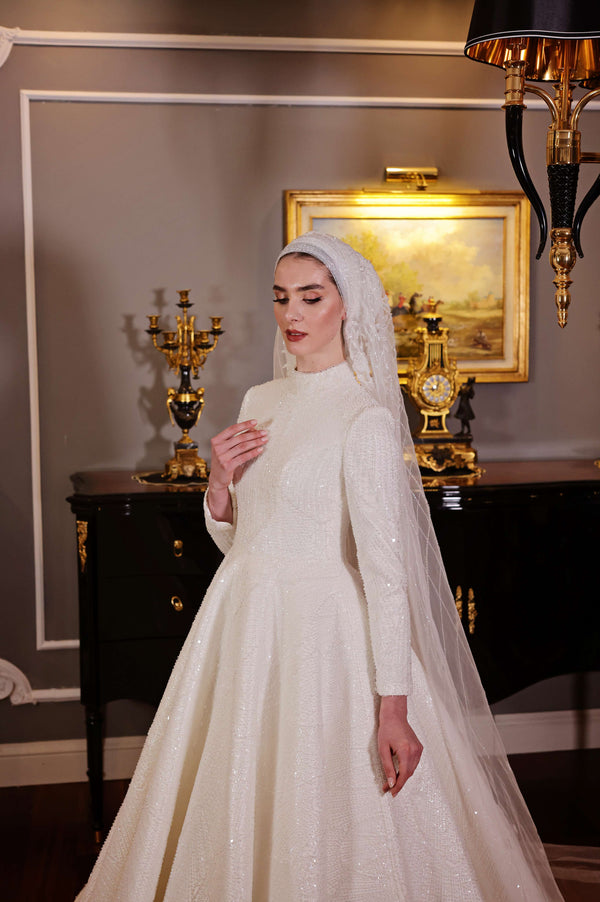 A-line Modest Wedding Dress