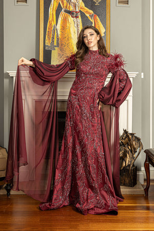 Modest Henna Dress with Lace