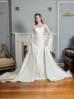 Detachable Train Mermaid Wedding Dress