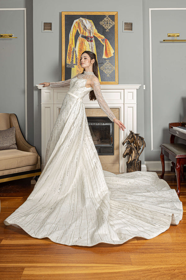 Detachable Train Mermaid Wedding Dress