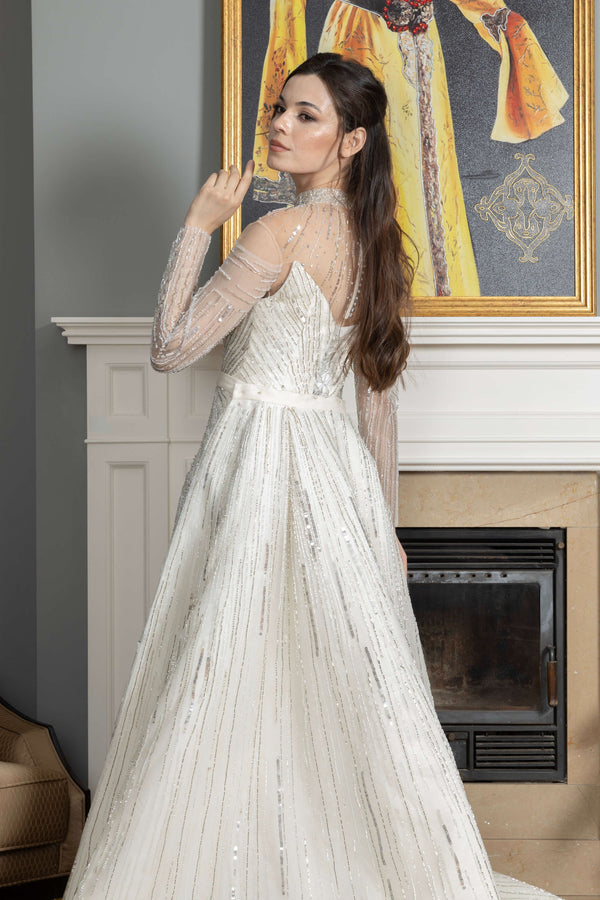 Detachable Train Mermaid Wedding Dress