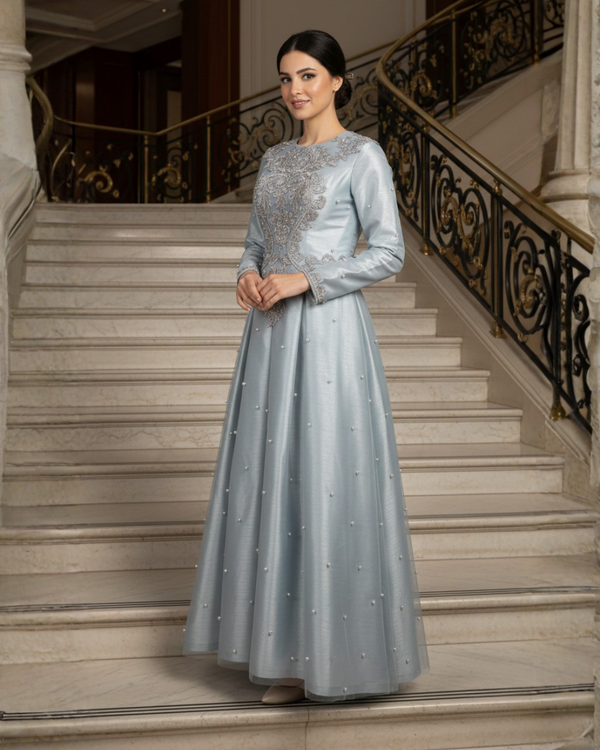Embroidered Evening Dress