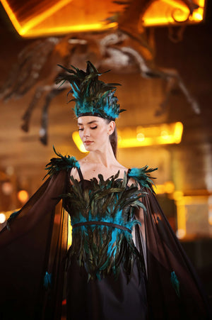 HÜRREM – Feather-Embellished Exclusive Designer Gown