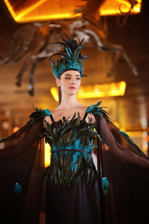 HÜRREM – Feather-Embellished Exclusive Designer Gown