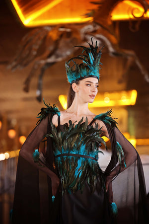 HÜRREM – Feather-Embellished Exclusive Designer Gown