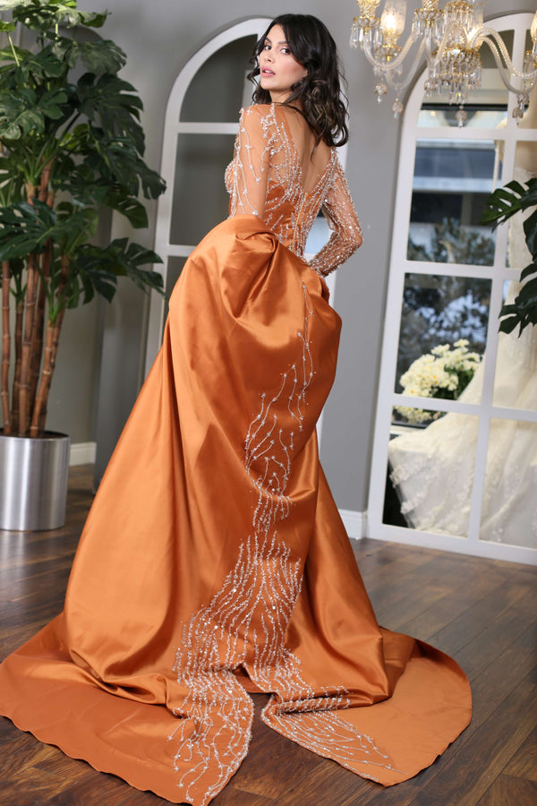 Cape Mermaid Evening Gown