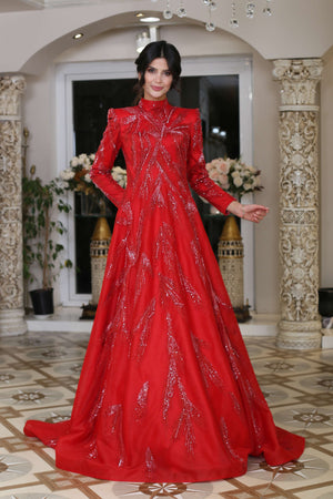 Elegant Modest Henna Night Dress