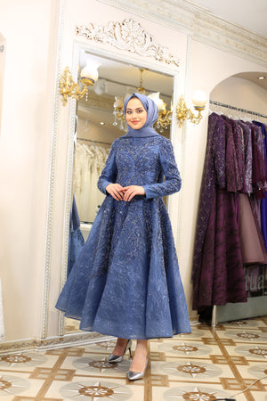 Dantelli Tesettür Abiye