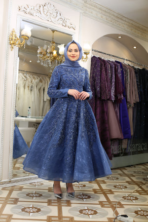 Dantelli Tesettür Abiye