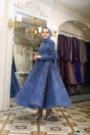 Dantelli Tesettür Abiye