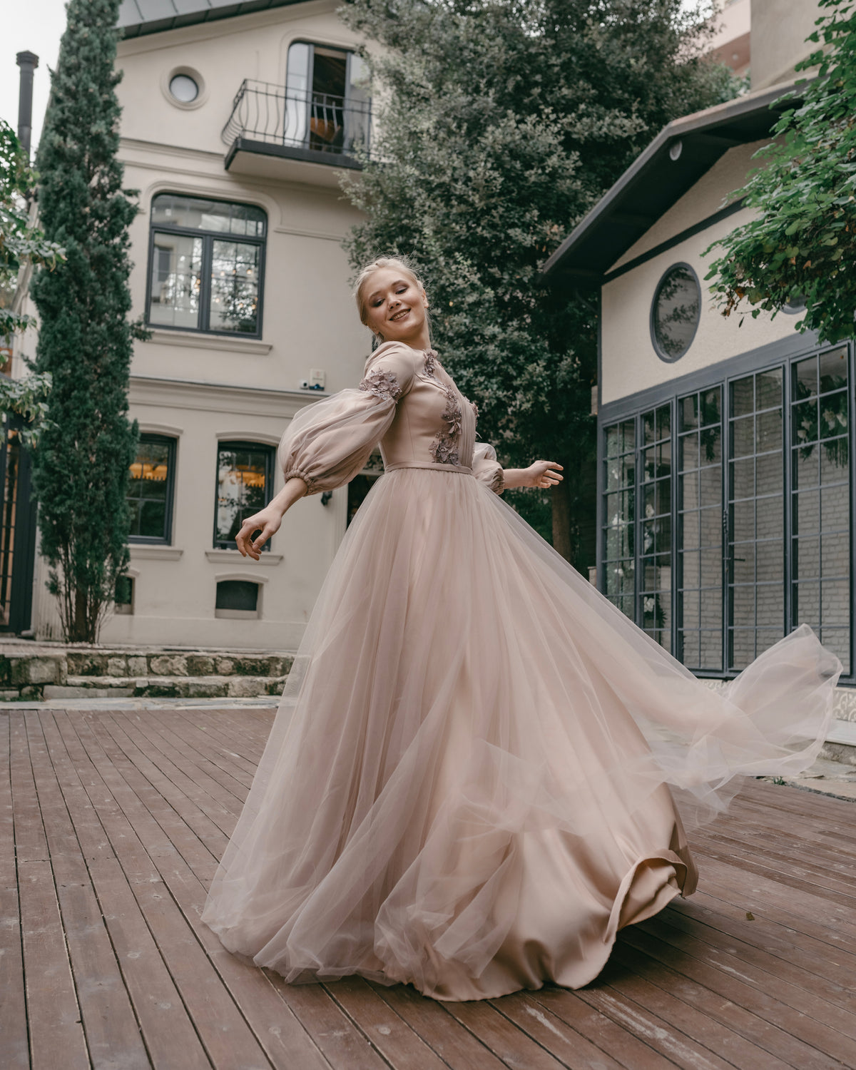 Romantik Tül Abiye Elbise