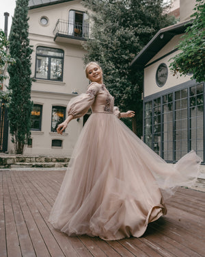 Romantik Tül Abiye Elbise