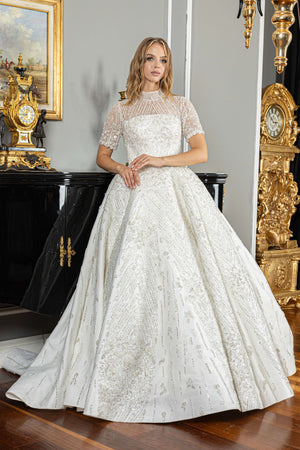 Short Sleeve Wedding Dress