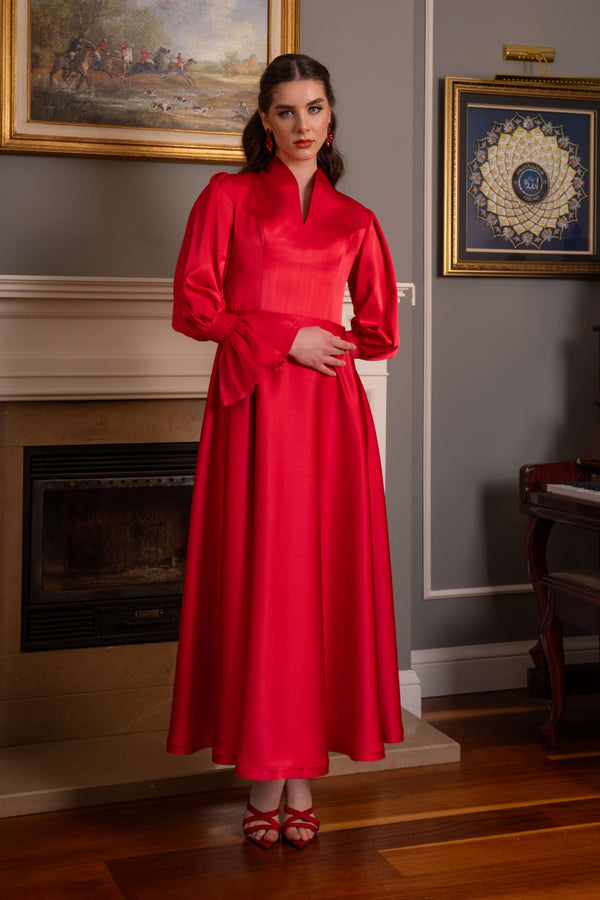 Modest Evening Dress with Elegant Sleeve Details