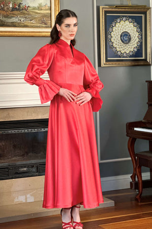 Modest Evening Dress with Elegant Sleeve Details