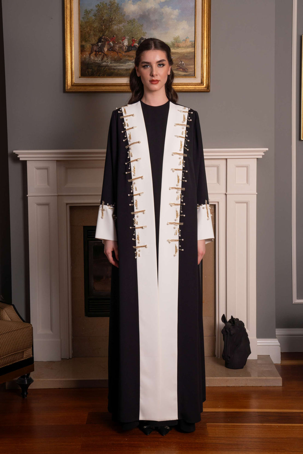 Abaya with Contrast Details