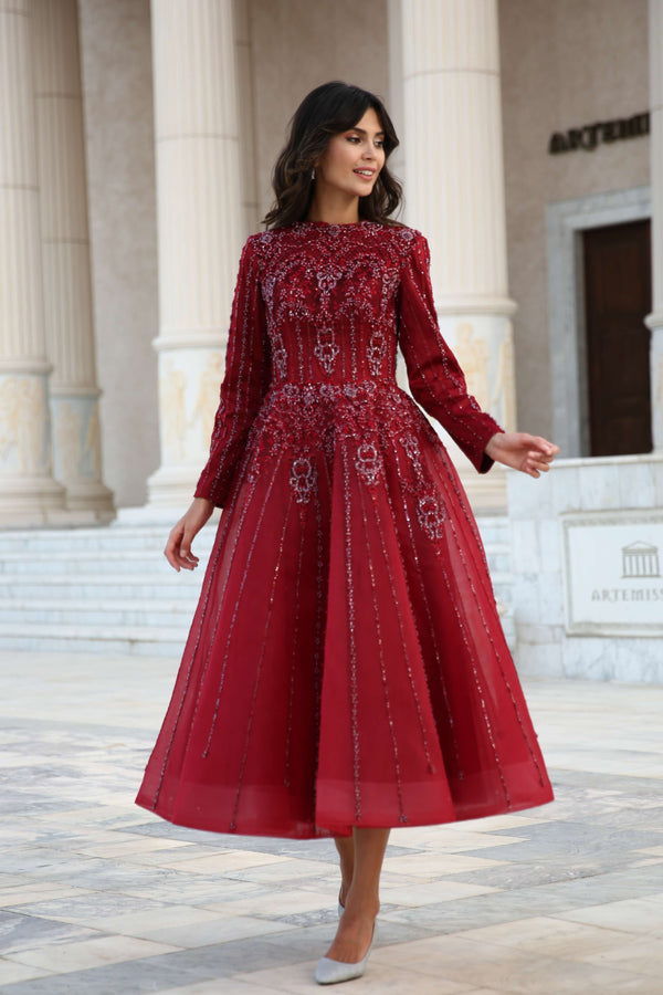 Embroidered Evening Dress