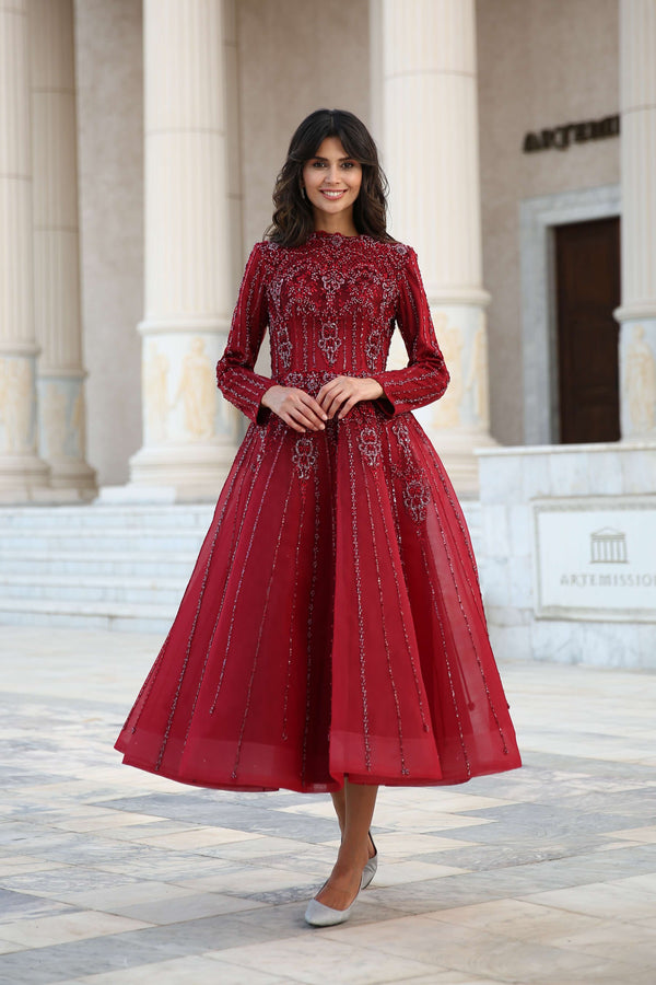 Embroidered Evening Dress