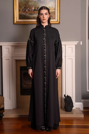 Abaya with Front Center Embroidery