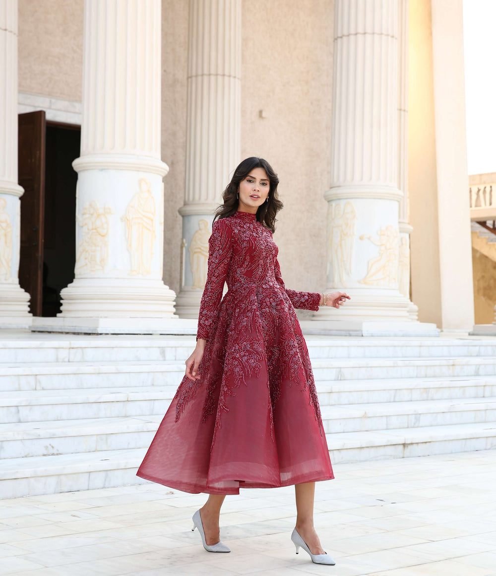 Dantel İşlemeli Tesettür Abiye