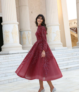 Dantel İşlemeli Tesettür Abiye